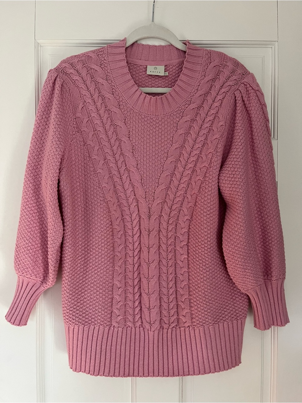 Cable Knit Dusty Pink Sweater - Kaffe XXL NWOT
